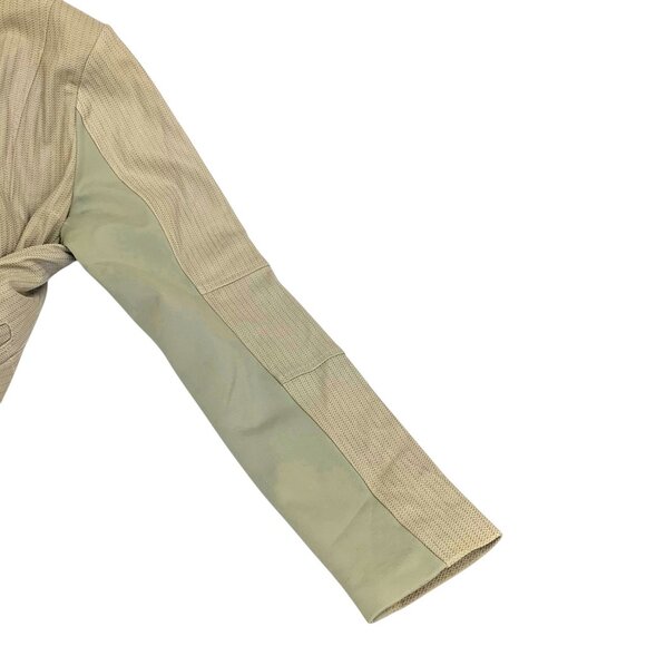 G.I.LI. Cloud Taupe Leather Cascade Tonal‎ Print Leather Jacket - Picture 7 of 10